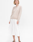 Washable Cashmere Easy V-Neck Sweater, Oatmeal Melange