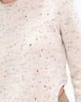 TIBI - Confetti Shrunken Crewneck Pullover, Cream Multi