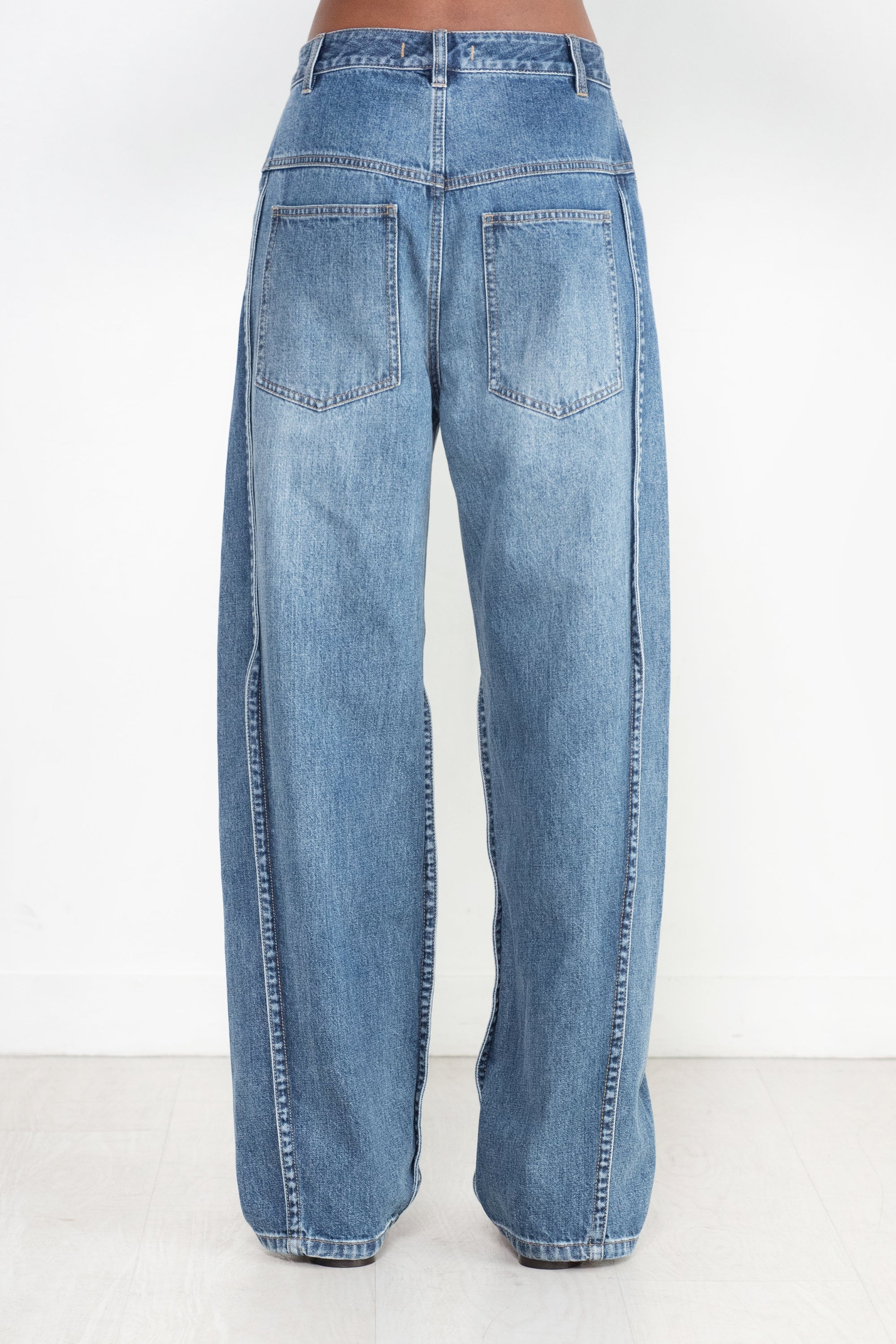 TIBI - Spring Denim Tuck Jean, Classic Blue