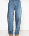 TIBI - Spring Denim Tuck Jean, Classic Blue