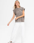 Light Weight Sweatshirting Sleeveless Easy Top