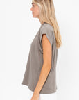 Light Weight Sweatshirting Sleeveless Easy Top