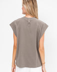 Light Weight Sweatshirting Sleeveless Easy Top