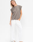 Light Weight Sweatshirting Sleeveless Easy Top