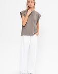 Light Weight Sweatshirting Sleeveless Easy Top