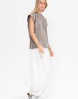 Light Weight Sweatshirting Sleeveless Easy Top