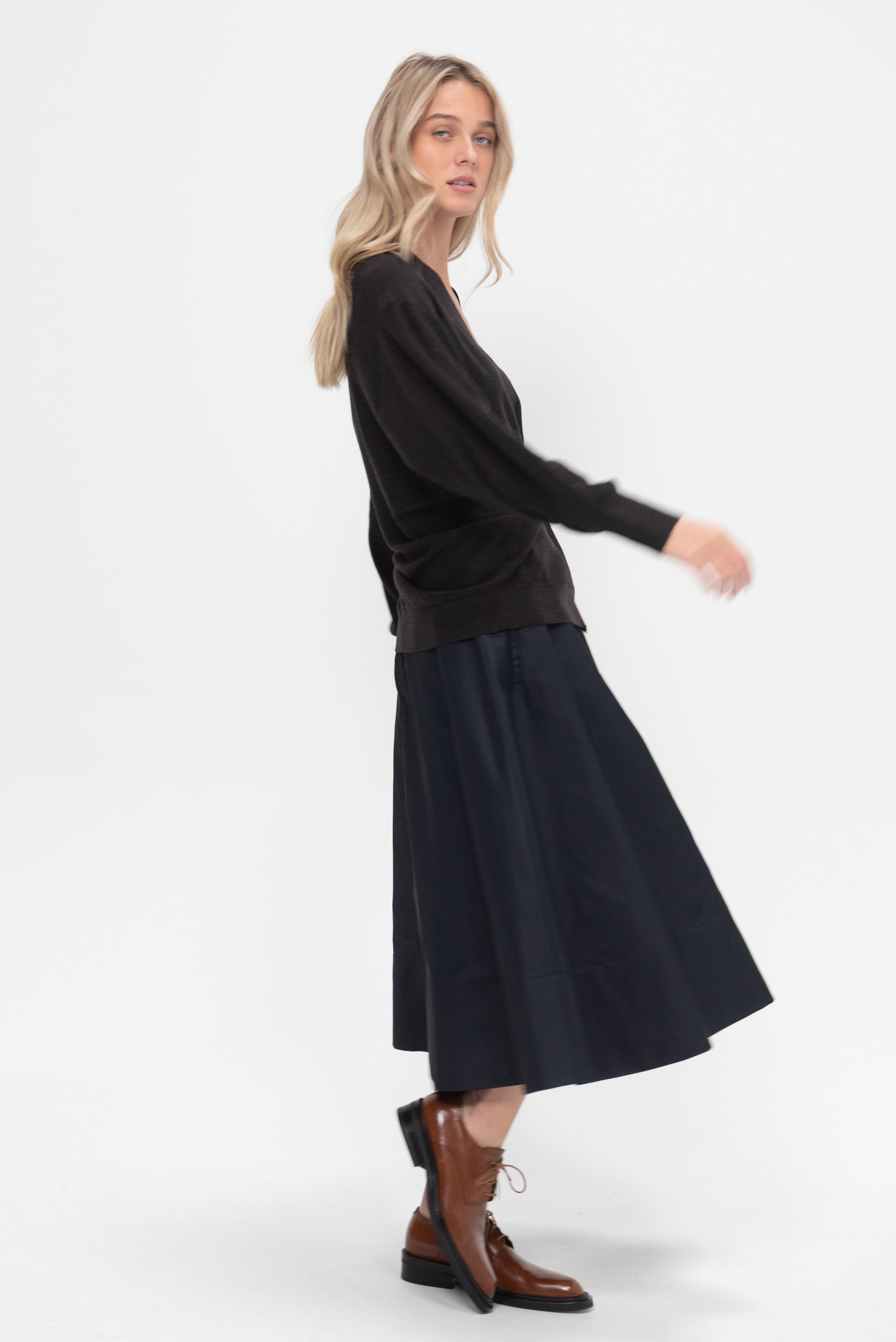 Eco Nylon Circle Skirt, Navy