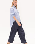 TIBI - Garment Dyed Silky Cotton Sid Pant, Navy