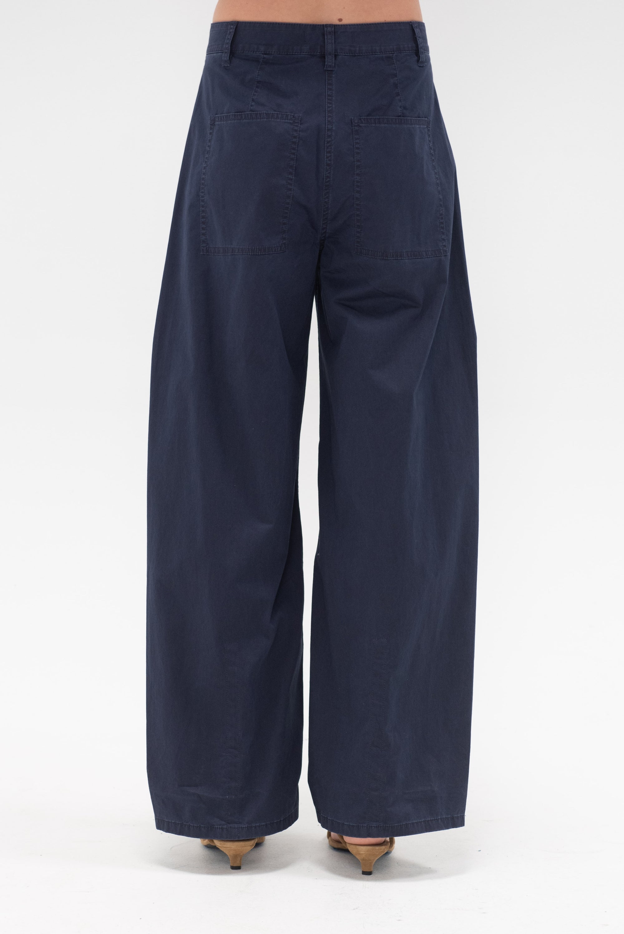 TIBI - Garment Dyed Silky Cotton Sid Pant, Navy