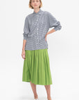 Viscose Gingham Oversized Shirt, Navy & White Multi