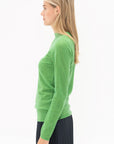 TIBI - Skinlike Mercerized Wool Soft Sheer Pullover, Green