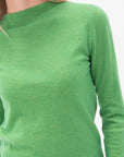 TIBI - Skinlike Mercerized Wool Soft Sheer Pullover, Green