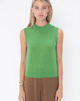 TIBI - Skinlike Mercerized Wool Sleeveless Sweater, Green