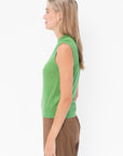 TIBI - Skinlike Mercerized Wool Sleeveless Sweater, Green