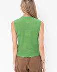 TIBI - Skinlike Mercerized Wool Sleeveless Sweater, Green