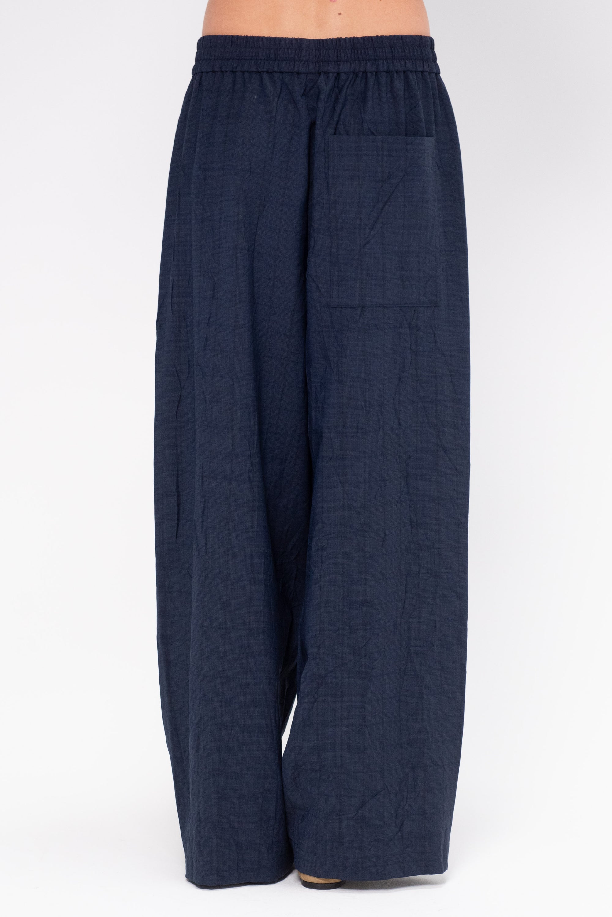 Harold Suiting Wide Leg Pull-On-Pant - Short, Navy