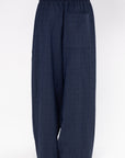 Harold Suiting Wide Leg Pull-On-Pant - Short, Navy