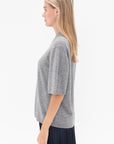 TIBI - Washable Cashmere Oversized Easy T-Shirt, Heather Grey