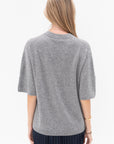 TIBI - Washable Cashmere Oversized Easy T-Shirt, Heather Grey