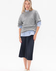 TIBI - Washable Cashmere Oversized Easy T-Shirt, Heather Grey