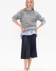 TIBI - Washable Cashmere Oversized Easy T-Shirt, Heather Grey