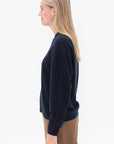 TIBI - Washable Cashmere Easy V-Neck Sweater, Navy