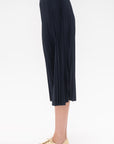 TIBI - Nylon Pleating Sunray Pull On Skirt, Navy