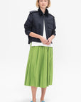 Nylon Pleated Pull On Skirt