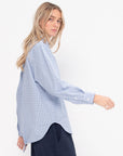 Franklin Oversized Shirt with Hem Detail, Blue Multi