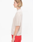 Washable Cashmere Oversized Easy T-Shirt, Oatmeal