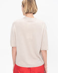 Washable Cashmere Oversized Easy T-Shirt, Oatmeal