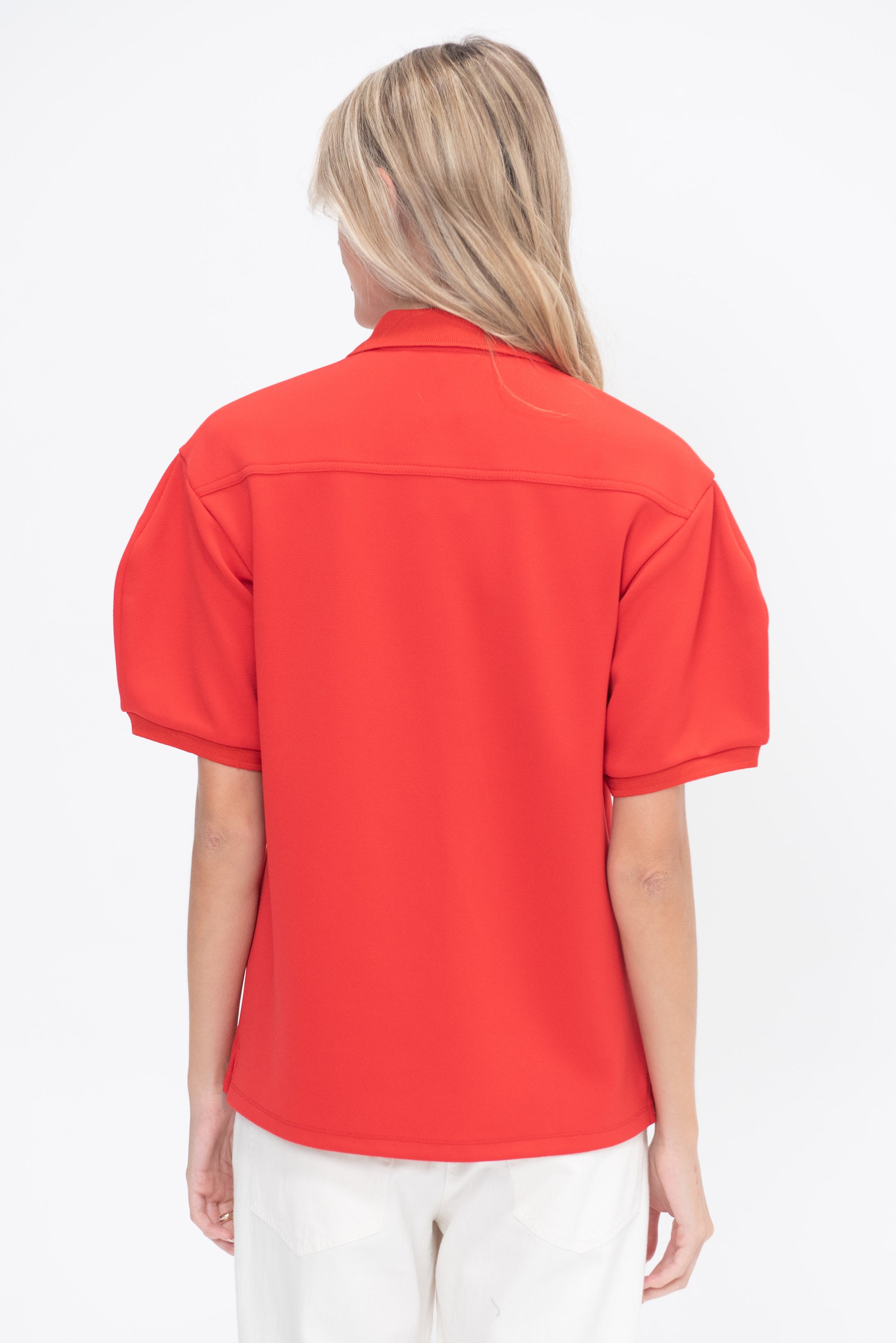 Luxe Pique Polo Shirt, Red