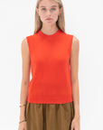 TIBI - Skinlike Mercerized Wool Sleeveless Sweater, Red