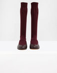 Borg Sock Shoe - Tall, Burgundy