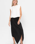 Italian Sporty Tie Skirt, Black