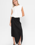 Italian Sporty Tie Skirt, Black