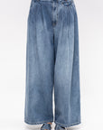 Spring Denim Triple Pleat Pant - Short, Classic Blue