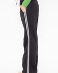 TIBI - Active Knit Scottie Striped Jogger, Black Multi