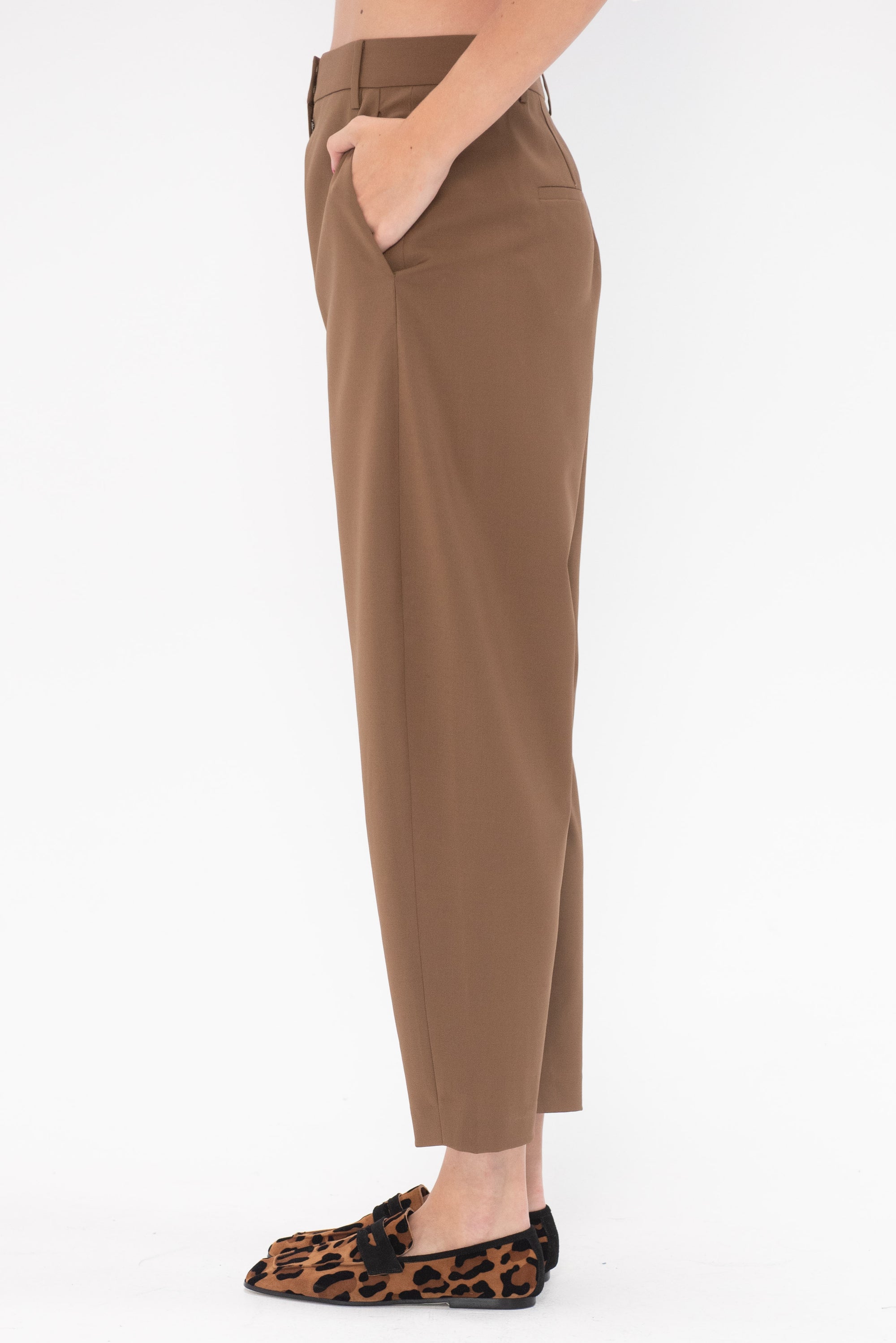 TIBI - Tropical Wool Reese Sculpted Trouser, Toffee