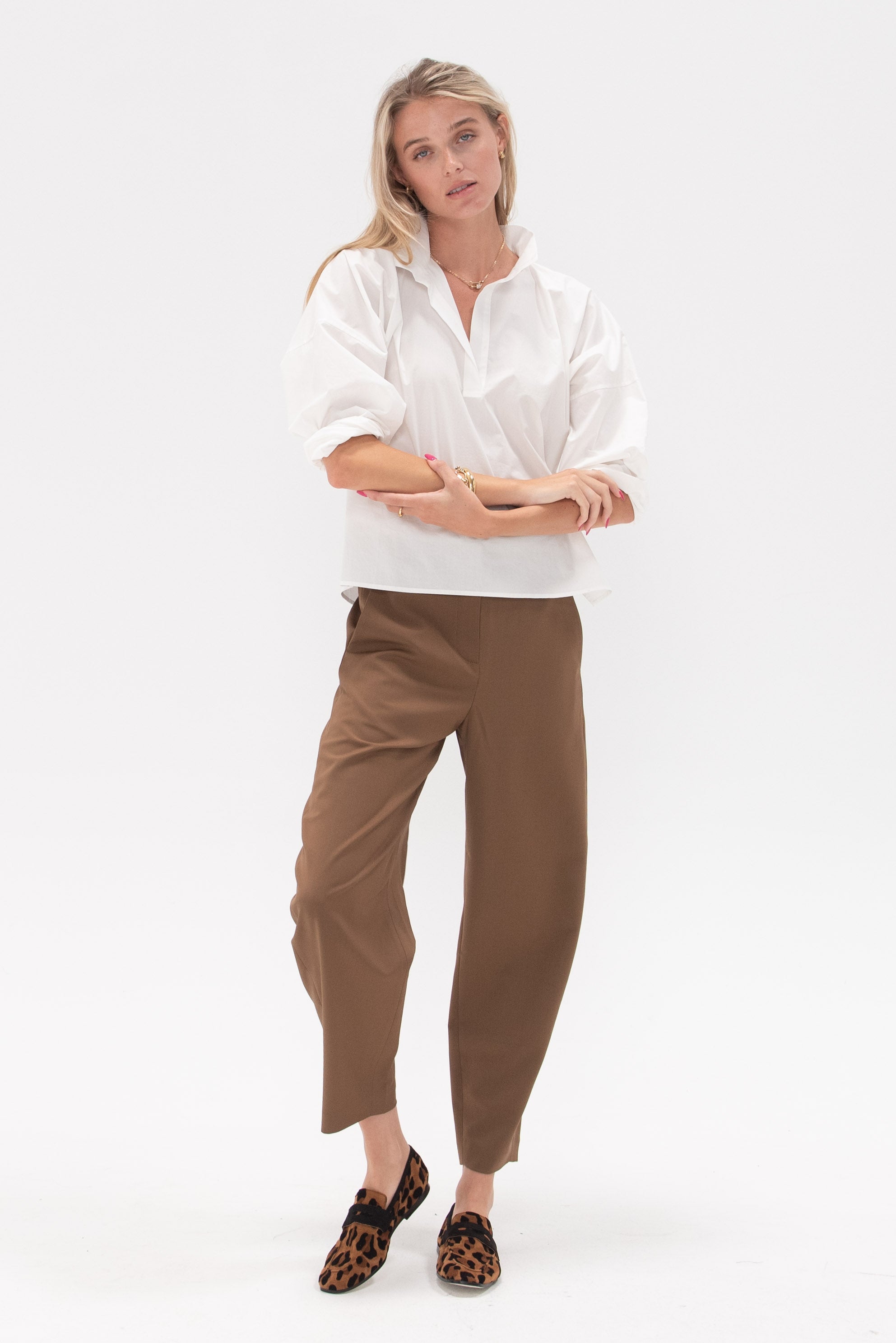 TIBI - Tropical Wool Reese Sculpted Trouser, Toffee