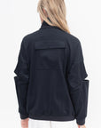 Active Knit Zipper Detailed Track Jacket, Navy