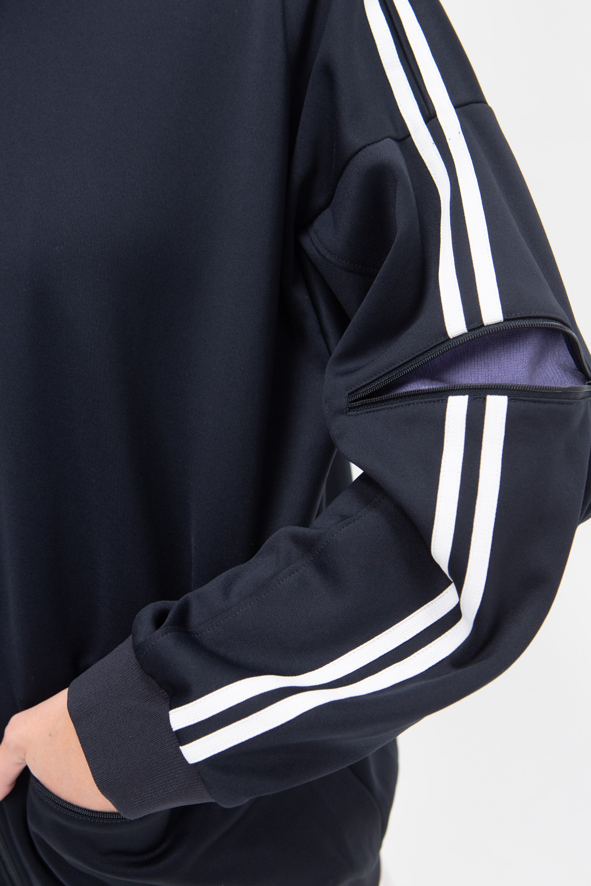 Active Knit Zipper Detailed Track Jacket, Navy