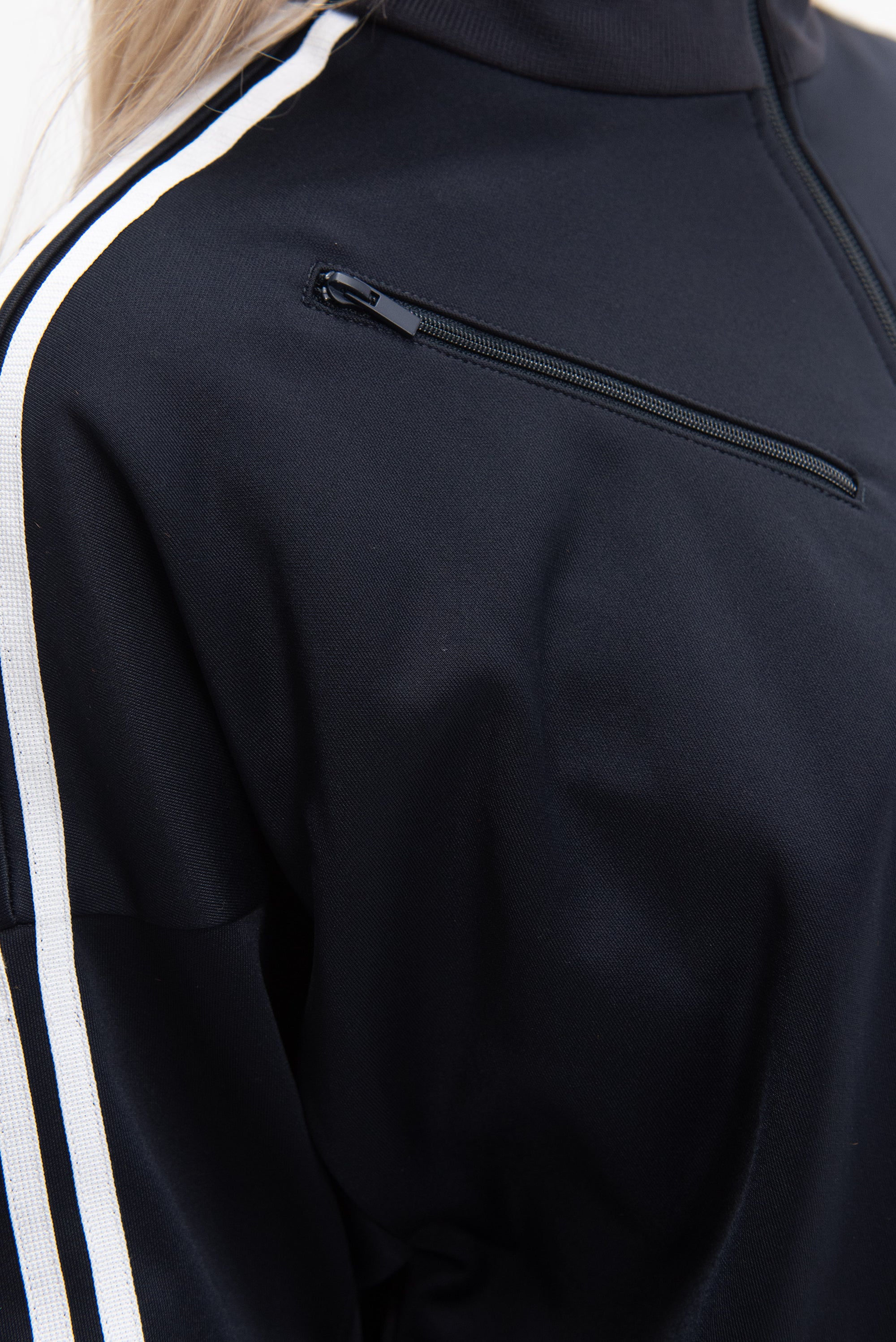 Active Knit Zipper Detailed Track Jacket, Navy