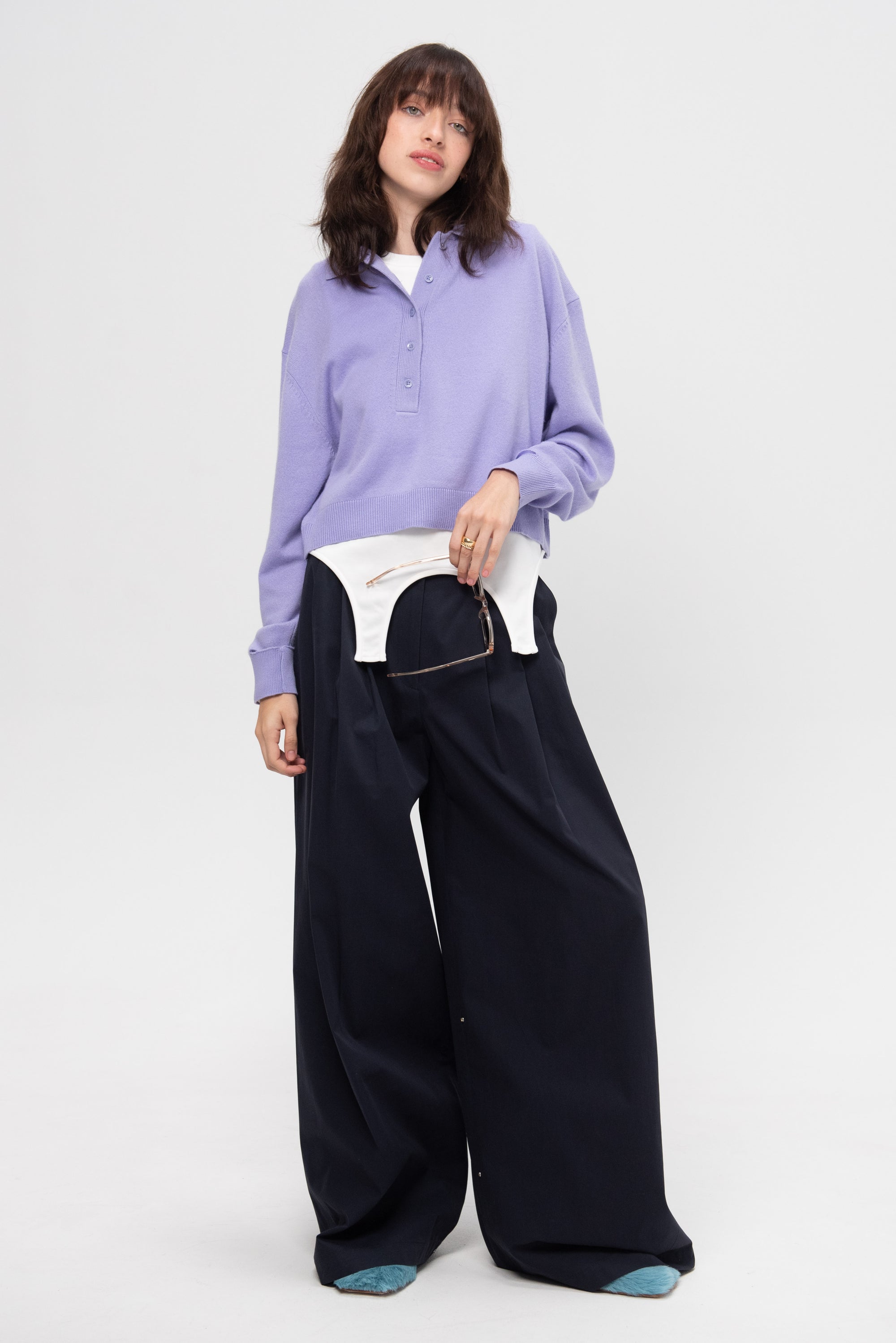 Bio Twill Triple Pleat Pant, Dark Navy