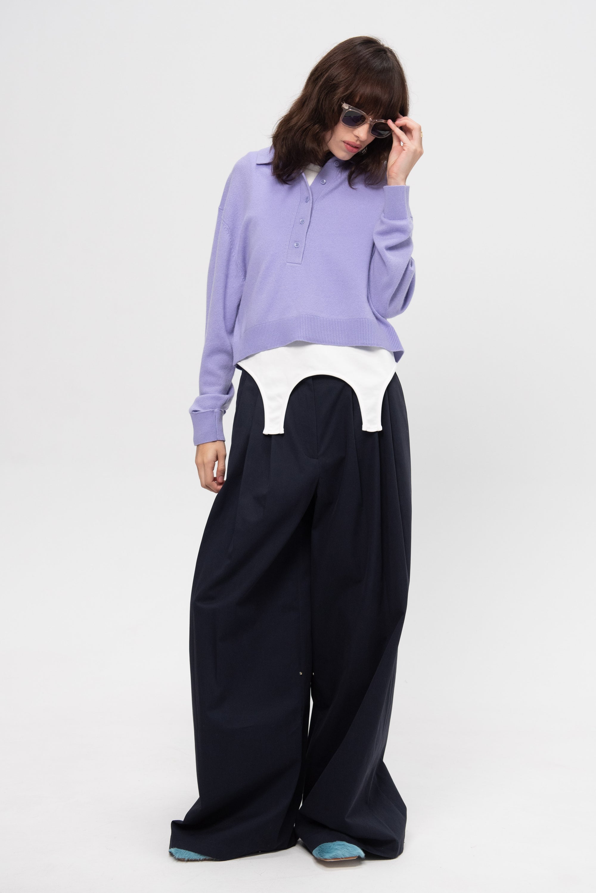 Bio Twill Triple Pleat Pant, Dark Navy