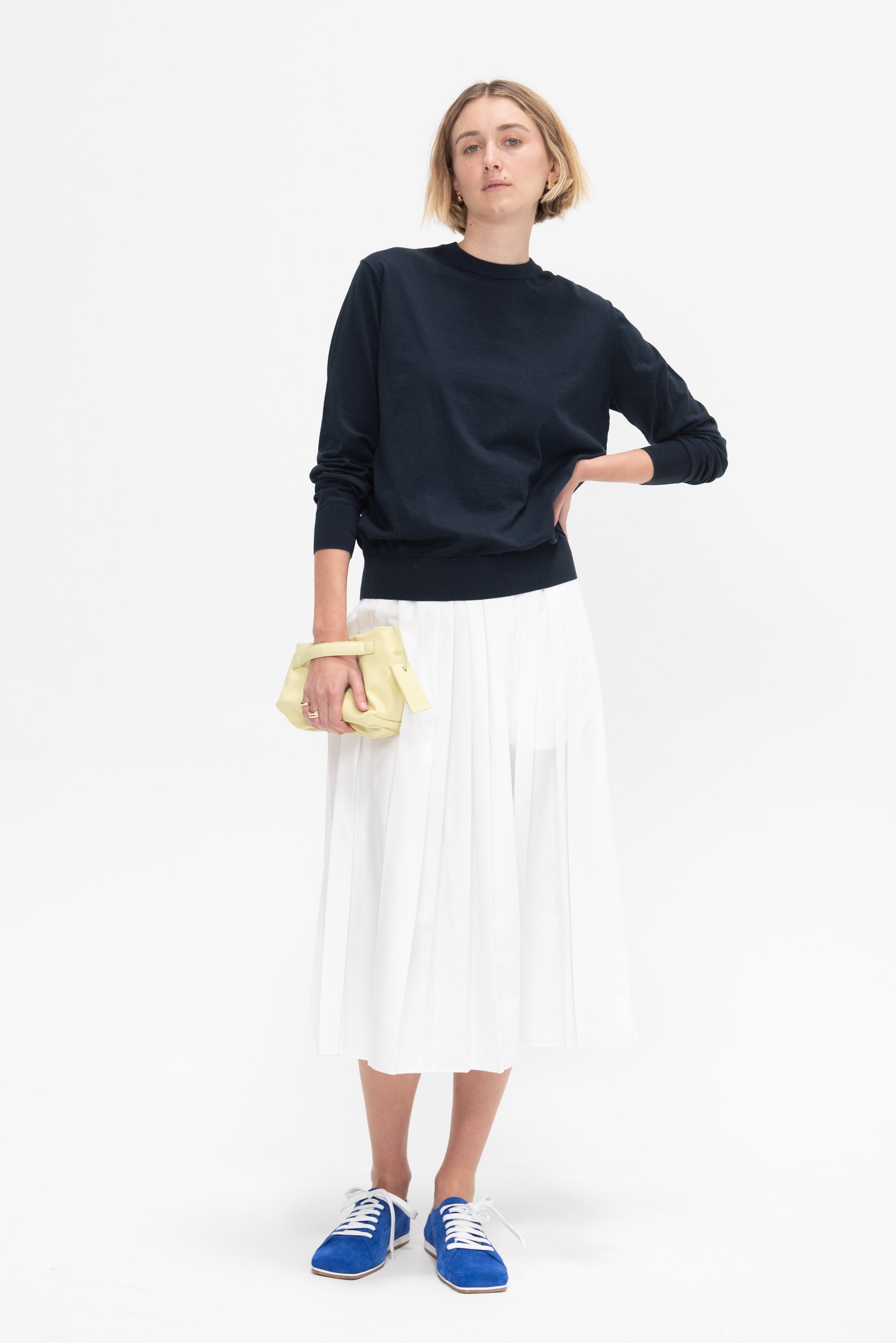 Nylon Pleated Pull On Skirt