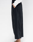 Nylon Zipper Maxi Skirt, Black