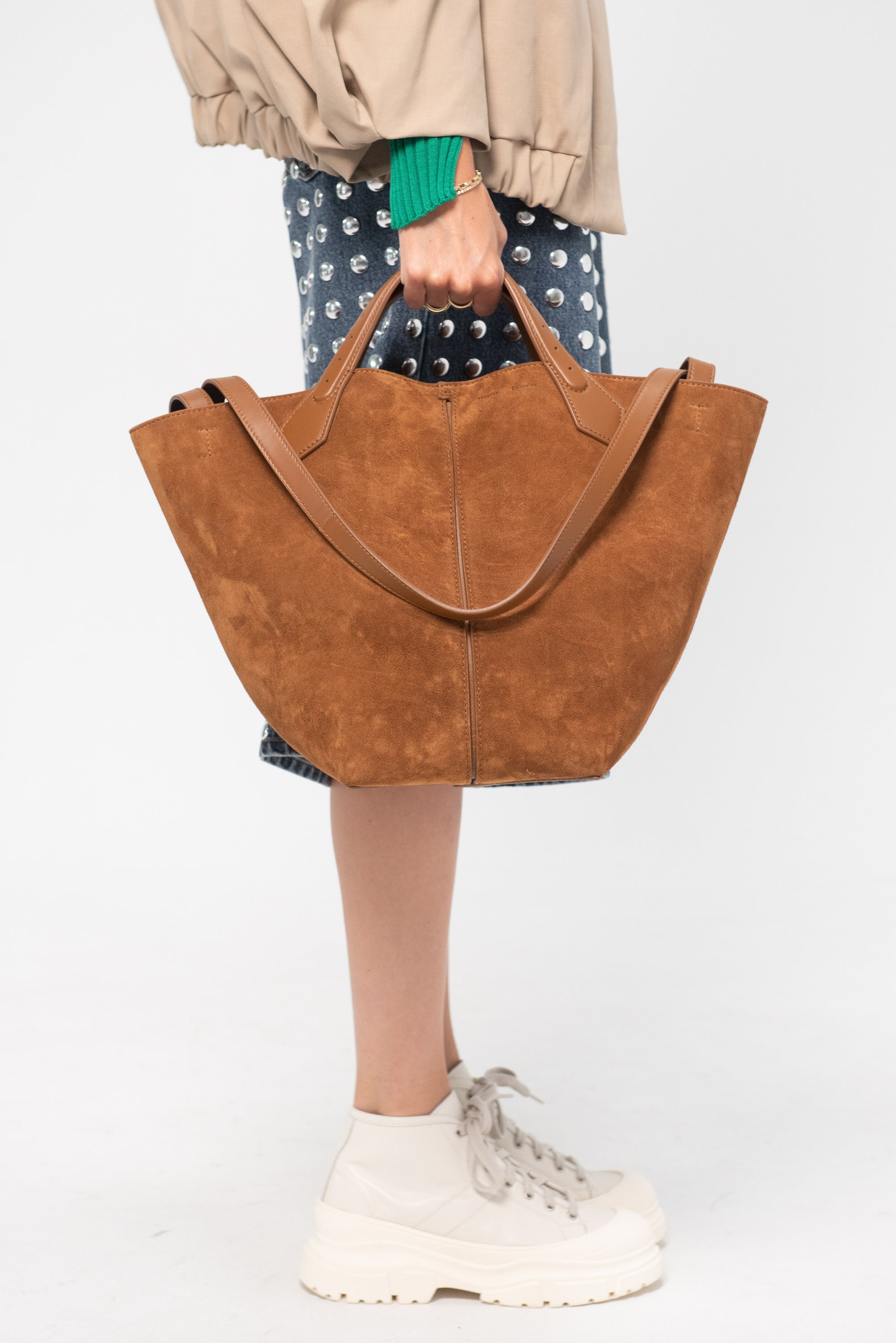 PROENZA SCHOULER - Large Chelsea Tote in Suede, Saddle