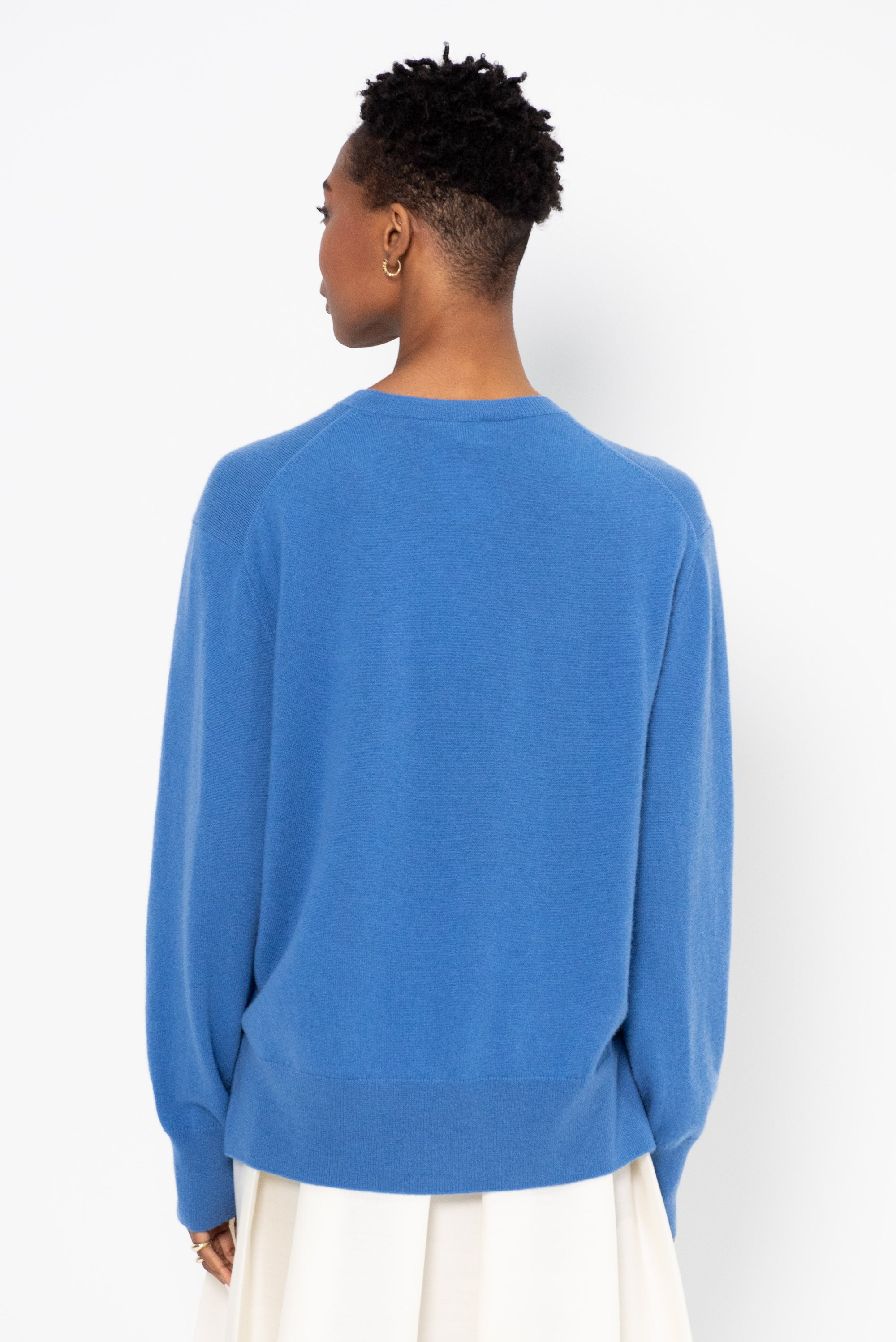 Crew Neck Cashmere Knit, Azure