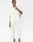 TOTEME - Straight Cropped Trousers, Off White